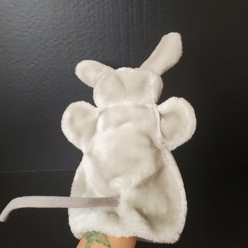 Vintage Gray Mouse Hand Puppet With Wired Tail Mitt Glove Style‎